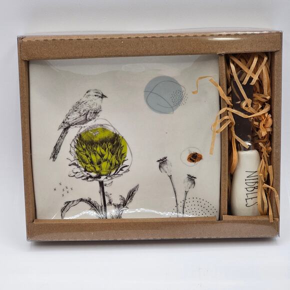 Elegant Bird & Floral Plate & Spreader Gift Set-Sealed Perfect for Entertaining - Picture 6 of 6